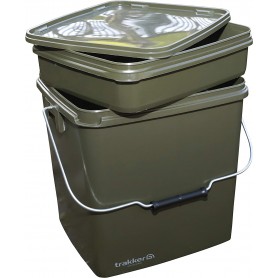 Trakker 13 Ltr Olive Square Bucket inc tray